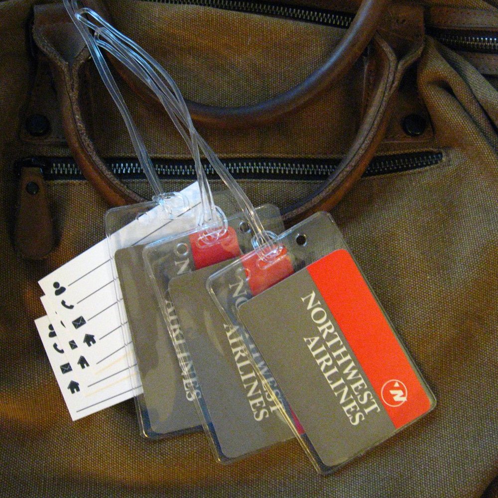 ✈️ Northwest Airlines Vintage Logo Luggage Tags (3) - Picture 1 of 4